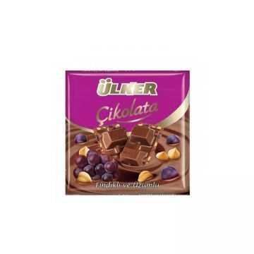 Ülker Kare Çikolata Üzümlü Fındıksütlü 60gr