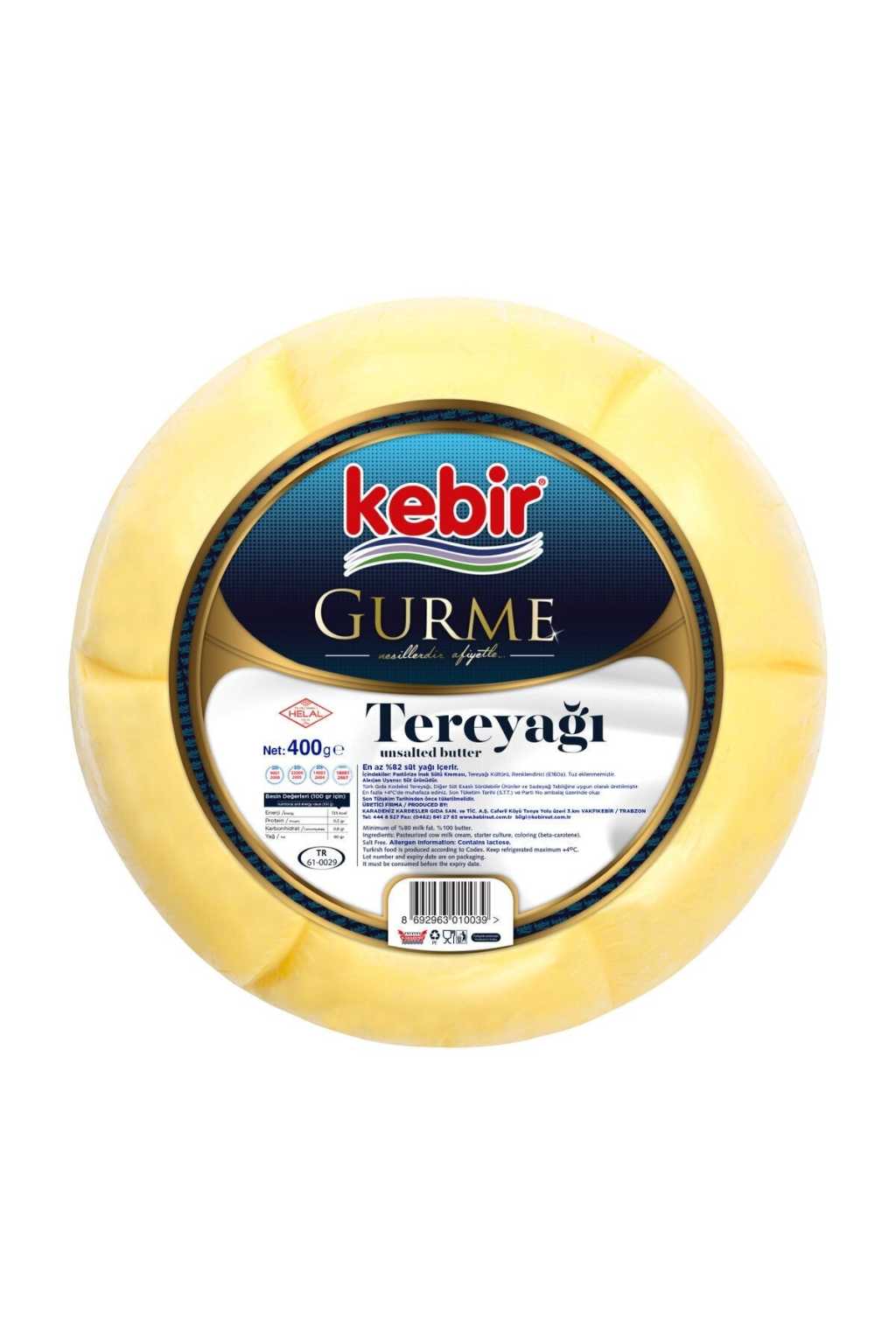 KEBİR GURME TEREYAĞ GURME TUZSUZ 400GR