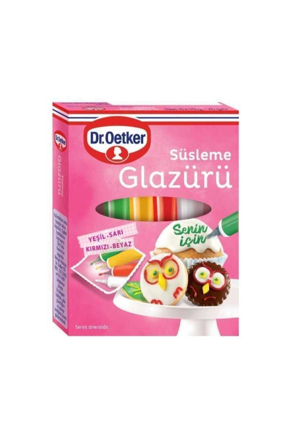 DR. OETKER SÜSLEME GLAZÜRÜ YEŞİL SARI KIRMIZI BEYAZ