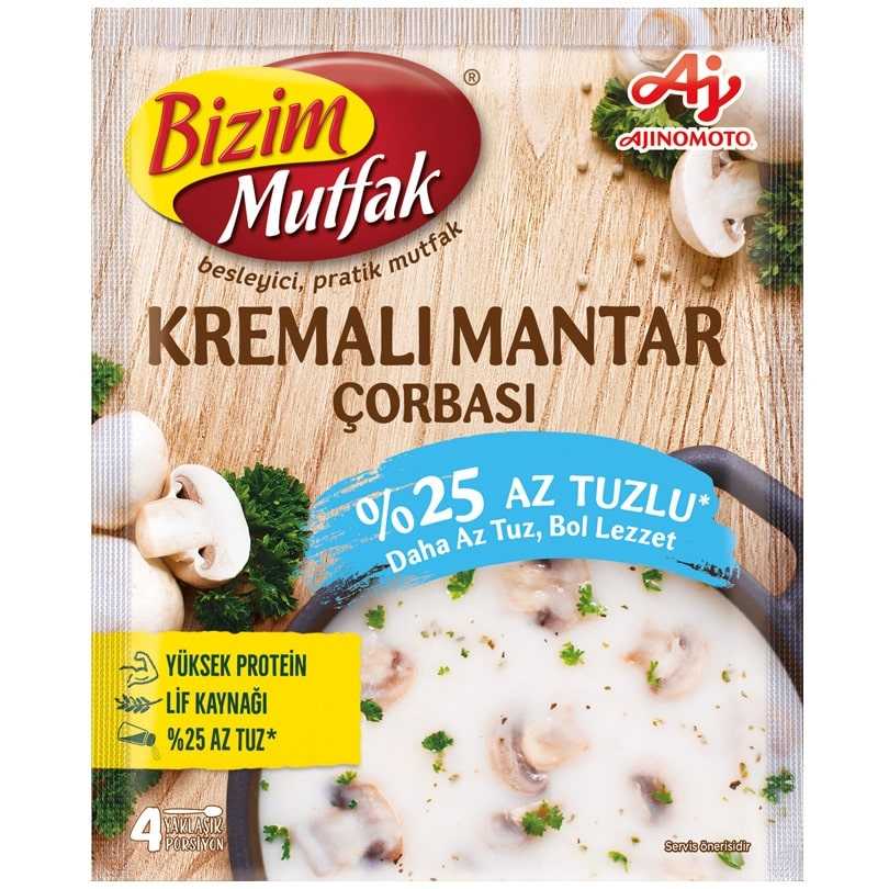 BİZİM MUTFAK KREMALI MANTAR %25 AZTUZLU