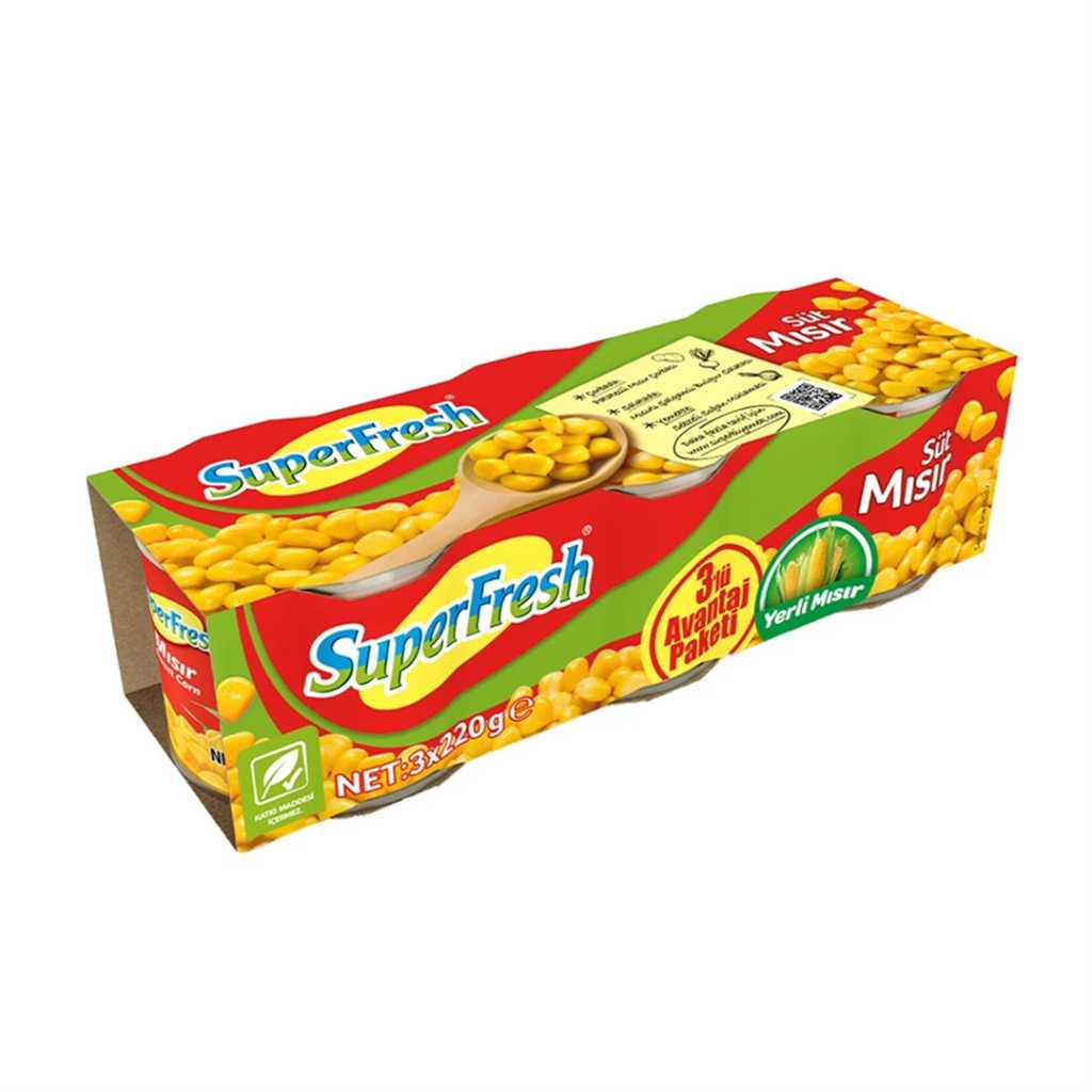 SUPER FRESH MISIR KONSERVESİ 200GR*3