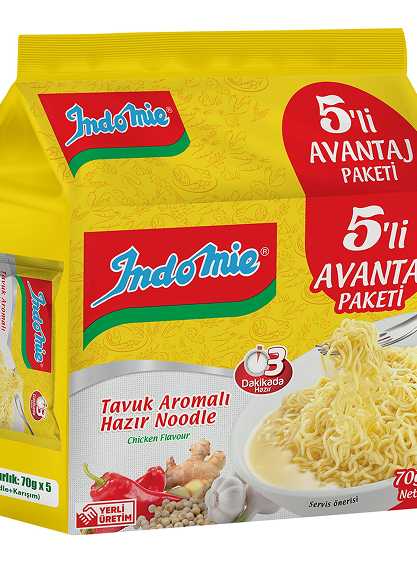 İNDOMİE 5Lİ TAVUK AROMALI HAZIR NOODLE