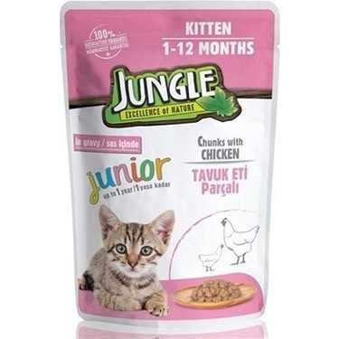 JUNGLE YAVRU KEDİ TAVUK PARÇACIKLI 100GR