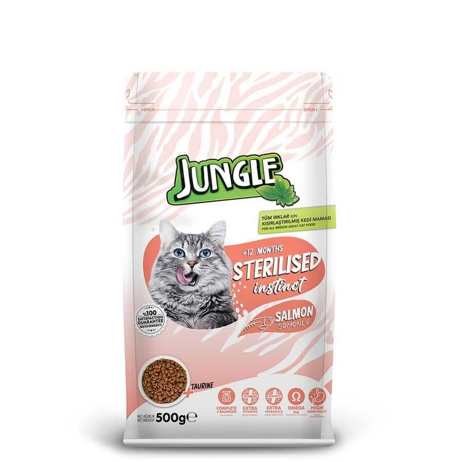 JUNGLE 500GR STERİL SOMON KISIR KEDİ MAMASI 500GR