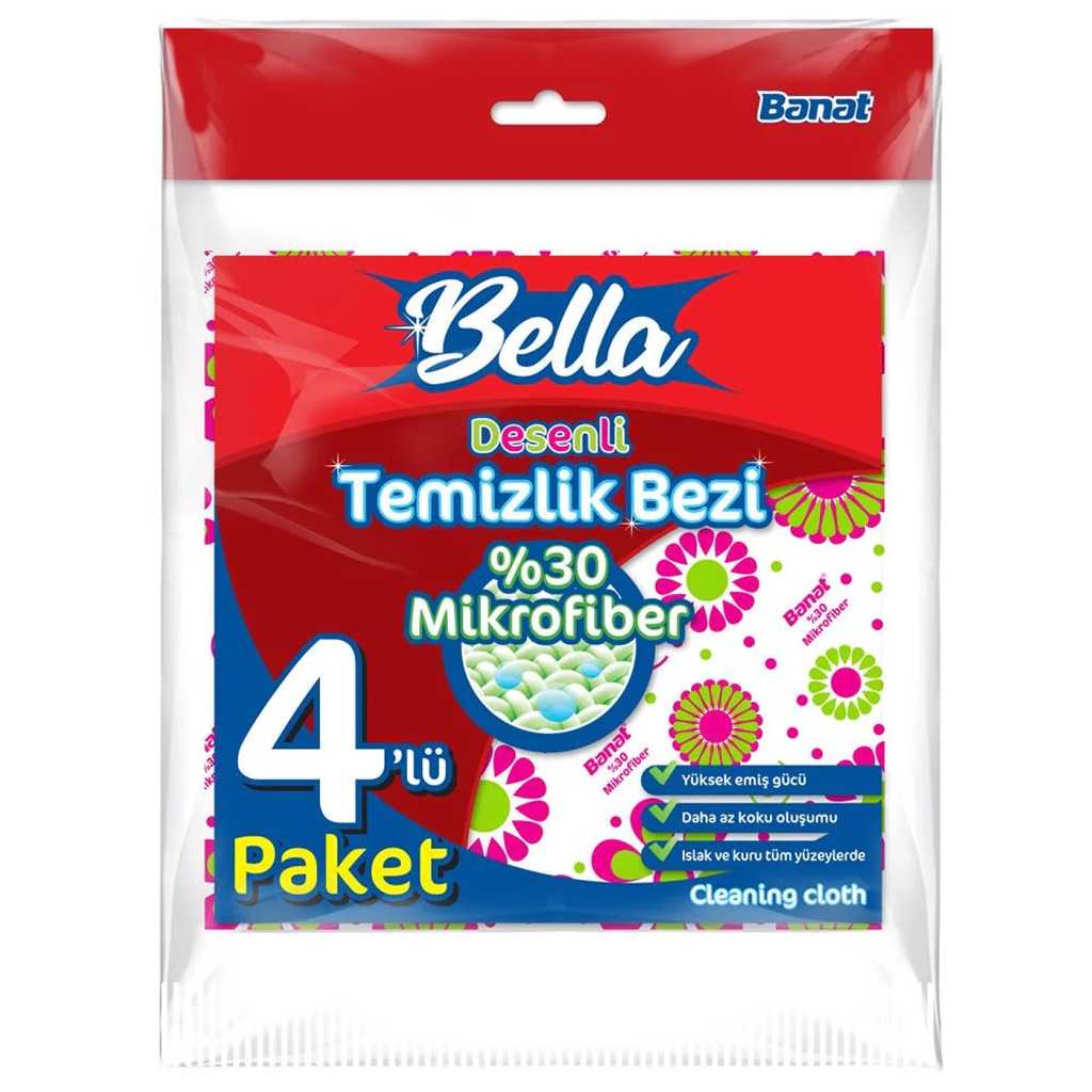 BELLA MİKROFBER TEMİZLİK BEZİ 4LÜ