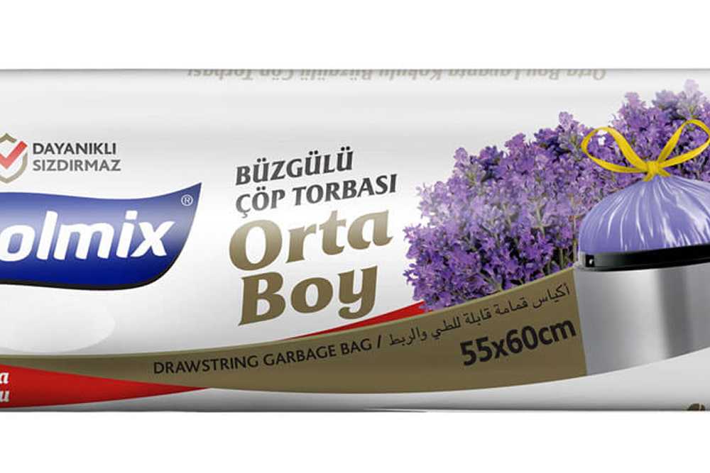 POLMİX BÜZGÜLÜ ÇÖP TORBASI ORTA BOY LAVANTA KOKULU